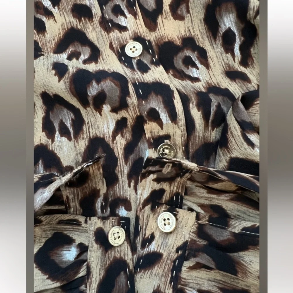 Tory Burch Silk Leopard Print Women's Top
